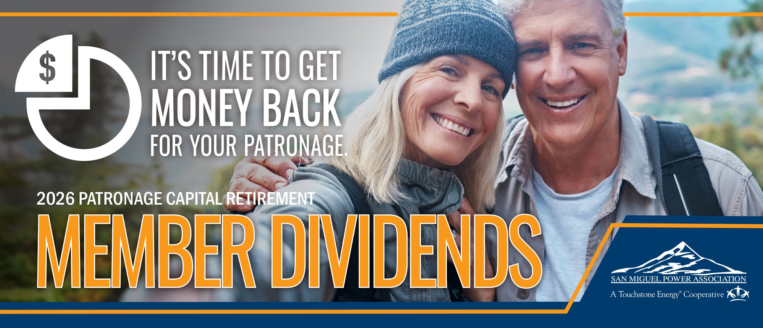 Member Dividends 2026 Landing image - Two smiling people