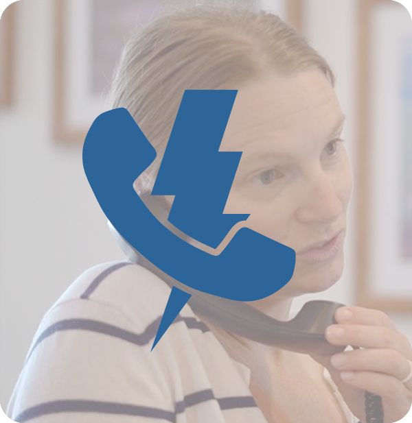 Outage Call icon in front of Service Rep taking a call