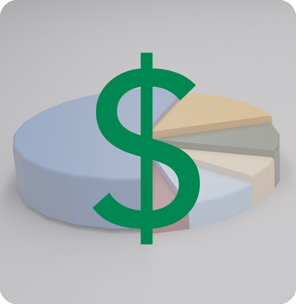 Dollar Sign over pie graph