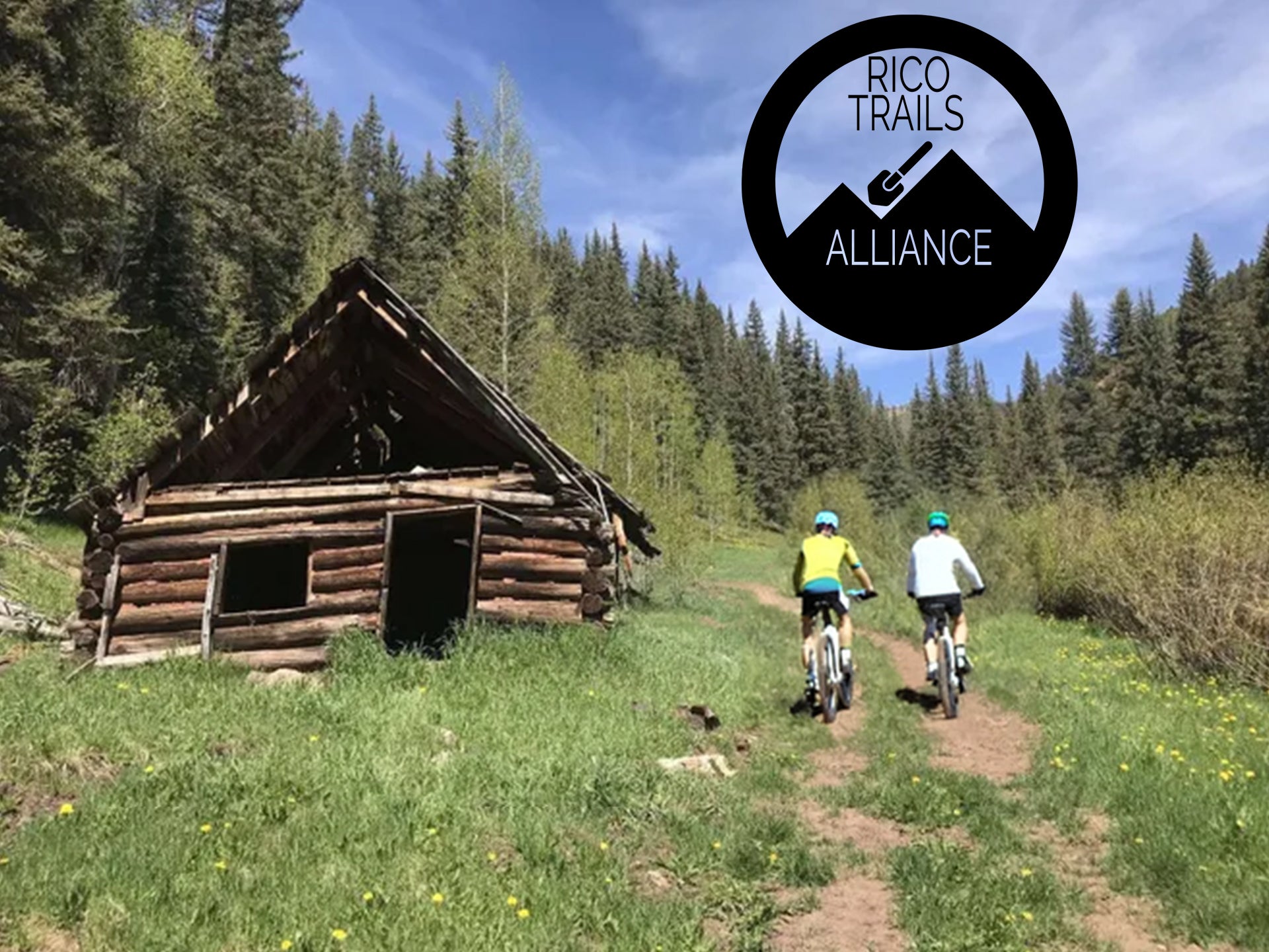 Mountain Bikers on Rico Trail with RTA Logo